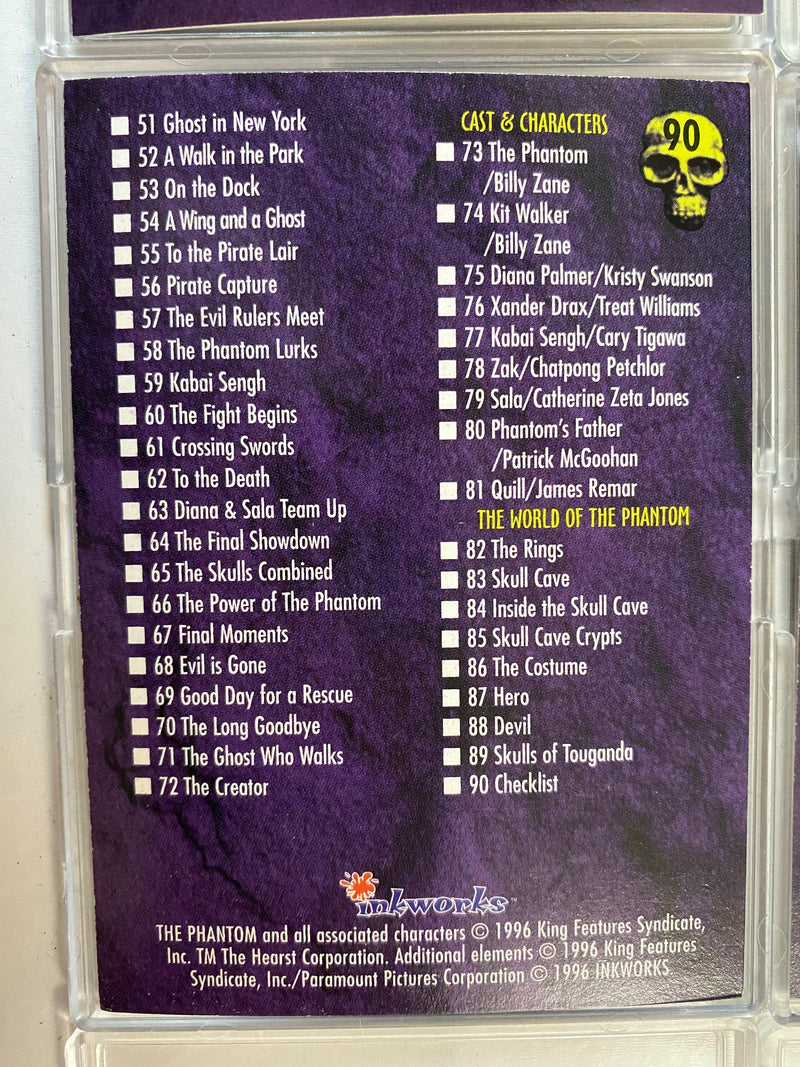 Phantom Movie Base Trading Card Set 90 Cards Inkworks 1996   - TvMovieCards.com