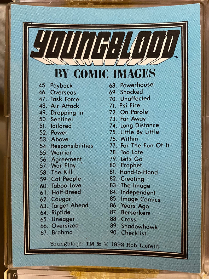 Youngblood Base Card Set 90 Cards Comic Images 1992 Young Blood   - TvMovieCards.com