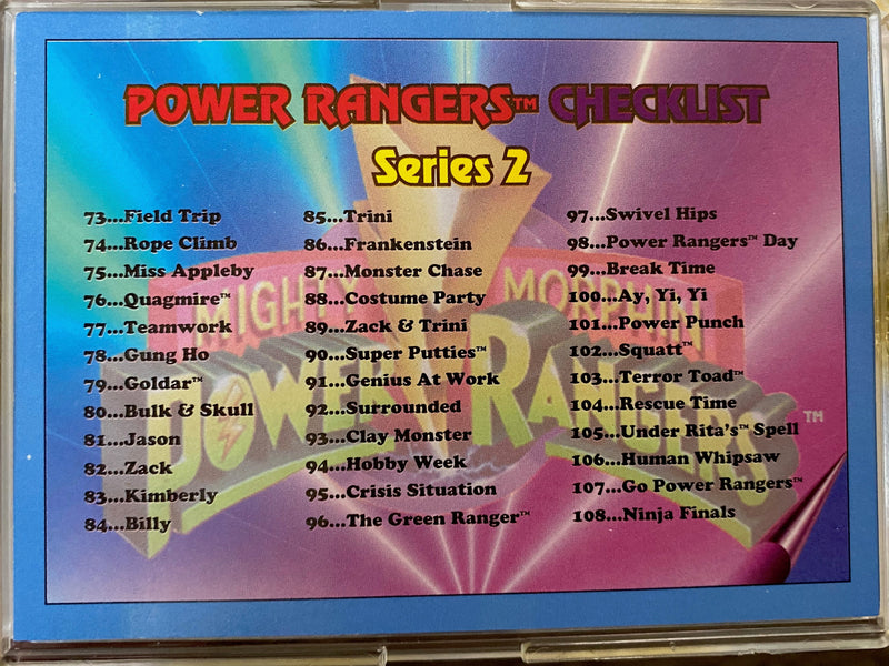 Power Rangers Retail Series 2 Base Card Set 72 Cards Collect-A-Card 1994 - TvMovieCards.com