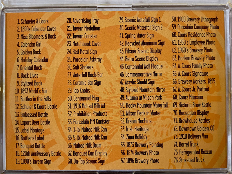 Coors Beer Base Card Set 100 Cards Coors Brewing Co. 1995   - TvMovieCards.com