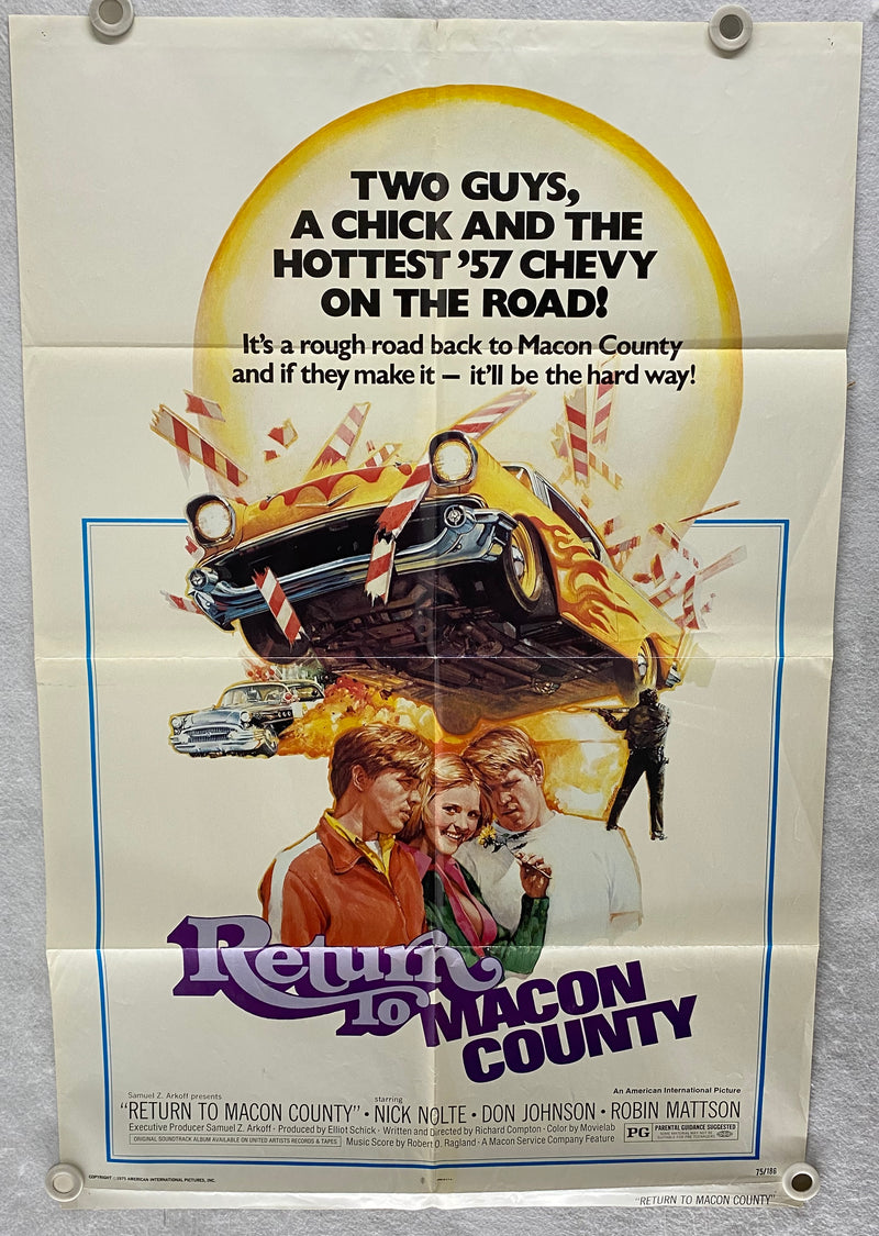 1975 Return to Macon County Original 1SH Movie Poster 27 x 41 Nick Nolte, Don Jo   - TvMovieCards.com