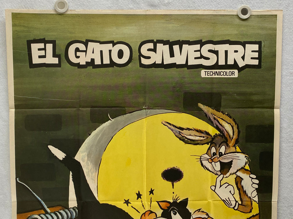 1974 Sylvester the Cat "El Gato Silvestre" Movie Poster 27 x 41 Spanish   - TvMovieCards.com