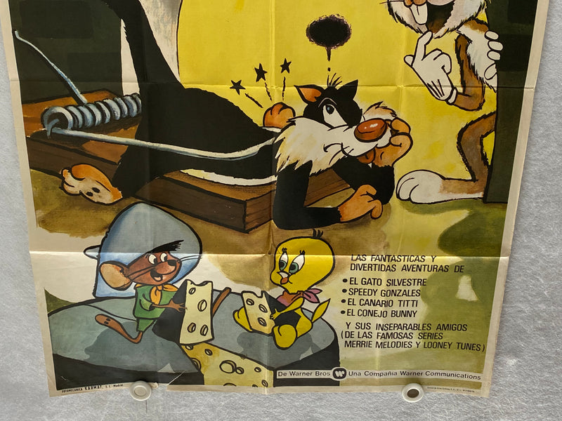 1974 Sylvester the Cat "El Gato Silvestre" Movie Poster 27 x 41 Spanish   - TvMovieCards.com