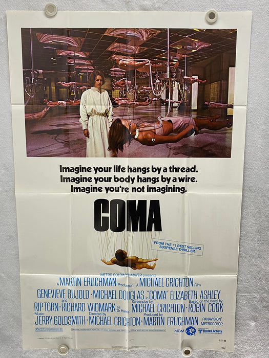 1978 Coma Original 1SH Movie Poster 27 x 41 Michael Douglas, Rip Torn, Geneviève   - TvMovieCards.com