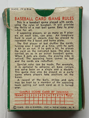 1949 Batter Up Baseball Diamond Playing Card Game 36 Cards Ed-U-Cards   - TvMovieCards.com