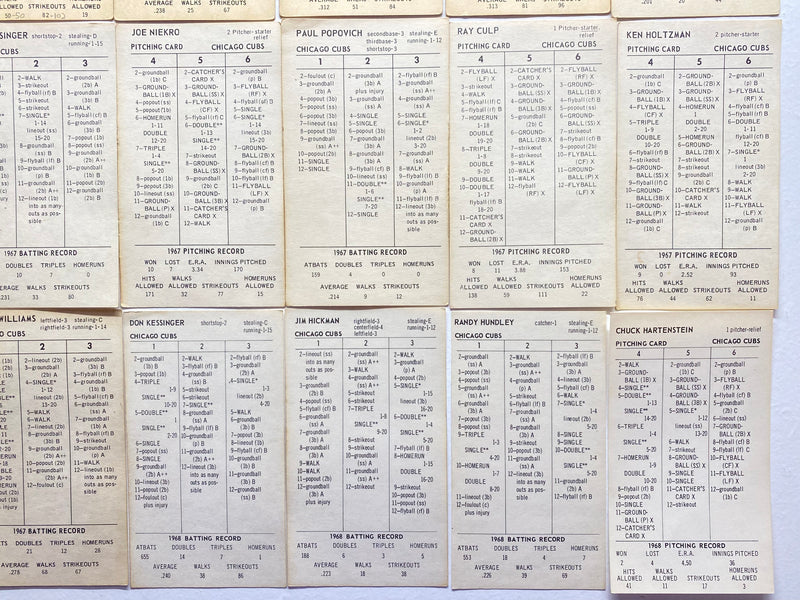 (62) Assorted 1964-1969 Strat-O-Matic Chicago Cubs Baseball Cards Ron Santos   - TvMovieCards.com