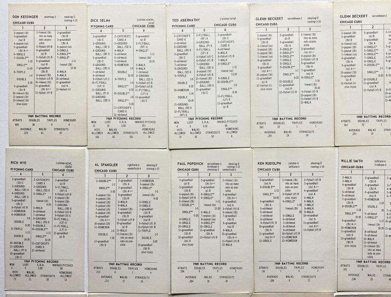 (62) Assorted 1964-1969 Strat-O-Matic Chicago Cubs Baseball Cards Ron Santos   - TvMovieCards.com