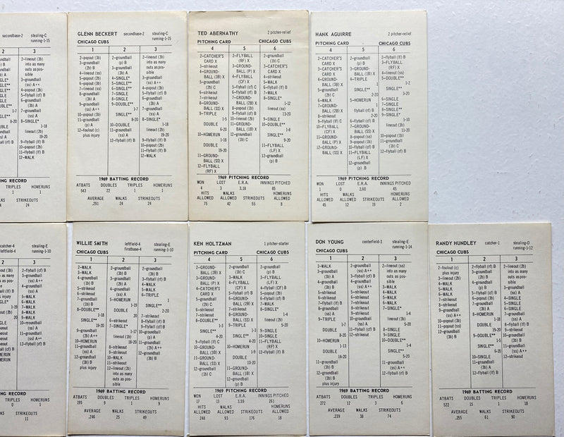 (62) Assorted 1964-1969 Strat-O-Matic Chicago Cubs Baseball Cards Ron Santos   - TvMovieCards.com