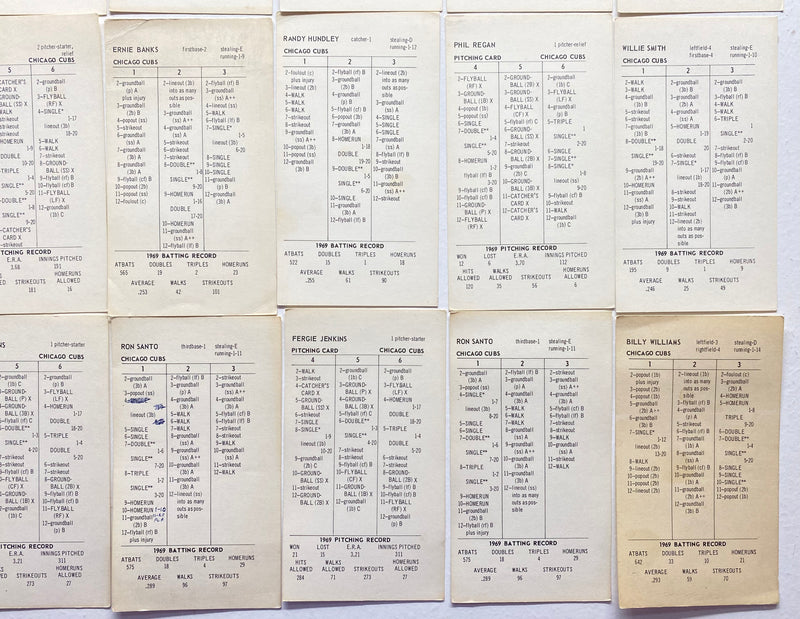 (62) Assorted 1964-1969 Strat-O-Matic Chicago Cubs Baseball Cards Ron Santos   - TvMovieCards.com