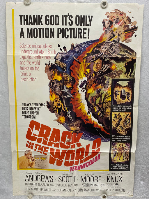 1965 Crack in the World Original 1SH Movie Poster 27 x 41 Dana Andrews   - TvMovieCards.com