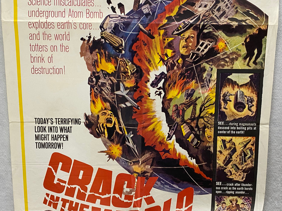 1965 Crack in the World Original 1SH Movie Poster 27 x 41 Dana Andrews   - TvMovieCards.com