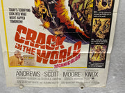 1965 Crack in the World Original 1SH Movie Poster 27 x 41 Dana Andrews   - TvMovieCards.com