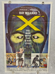1963 X: The Man with the X-Ray Eyes Original 1SH Movie Poster 27x41 Ray Milland   - TvMovieCards.com
