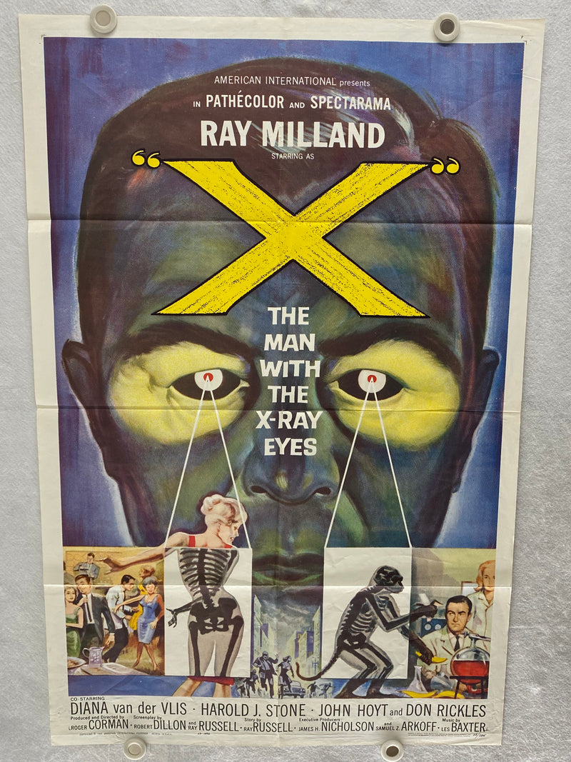 1963 X: The Man with the X-Ray Eyes Original 1SH Movie Poster 27x41 Ray Milland   - TvMovieCards.com