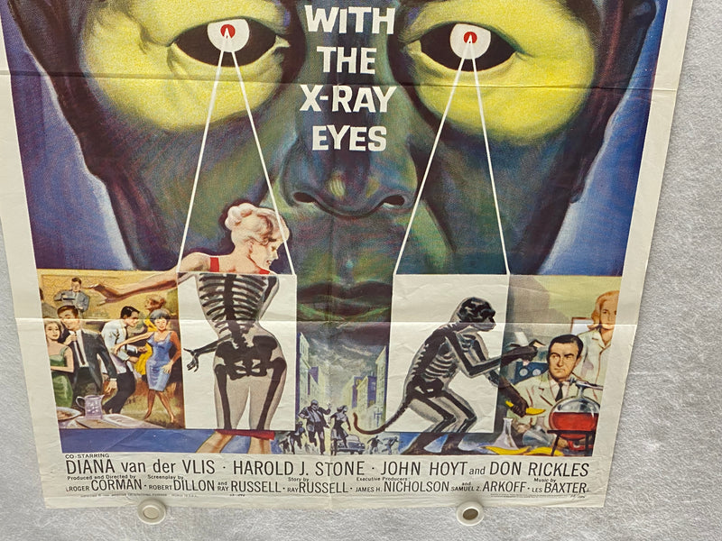 1963 X: The Man with the X-Ray Eyes Original 1SH Movie Poster 27x41 Ray Milland   - TvMovieCards.com