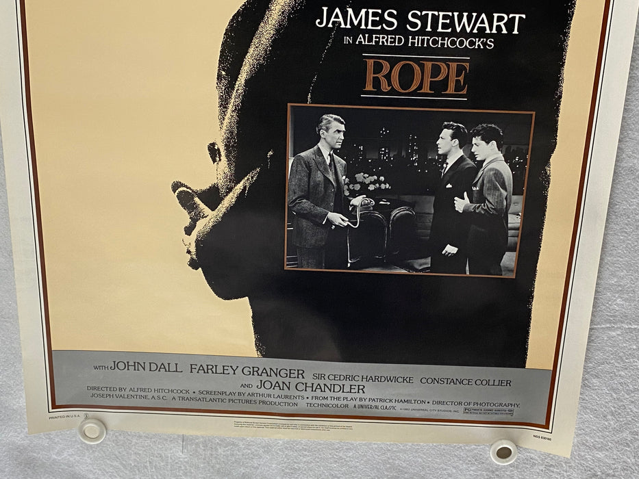 1983 Rope Alfred Hitchcock Original 1SH Movie Poster 27 x 41 James Ste —