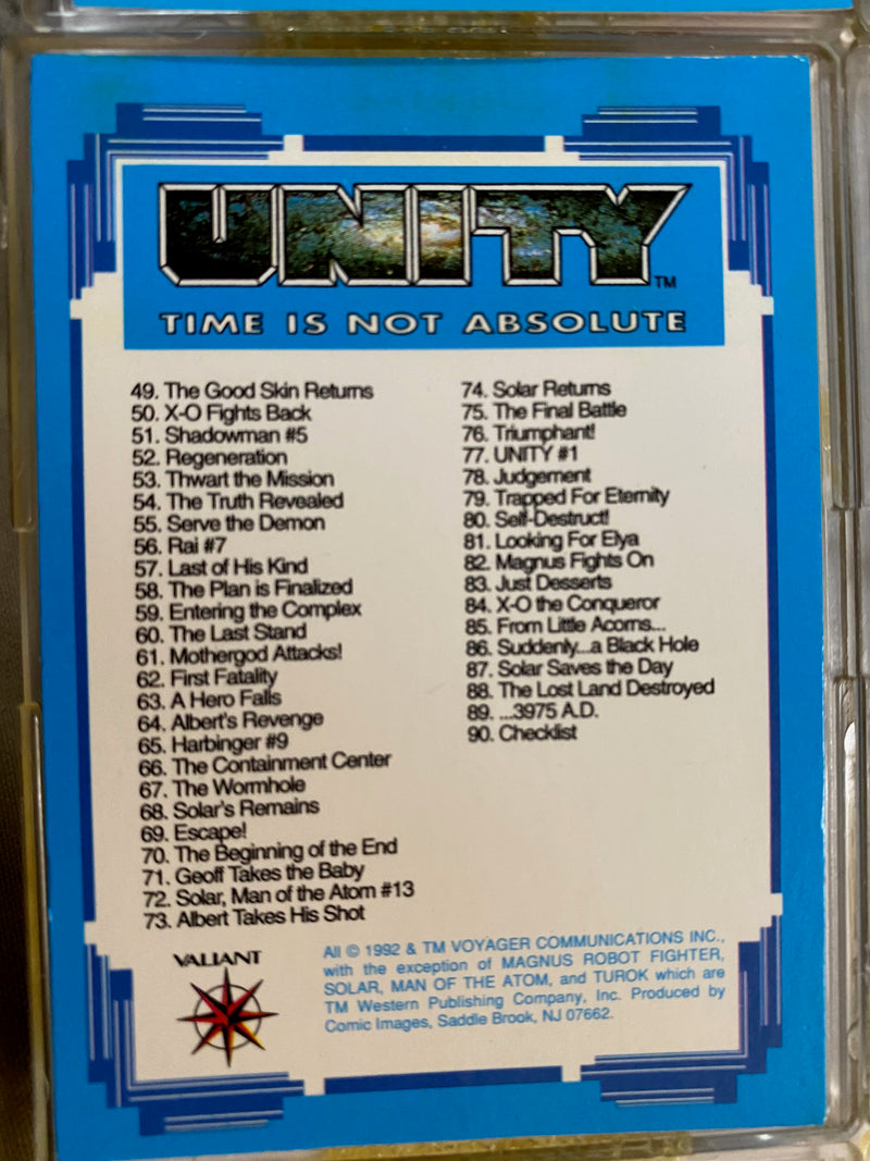 Unity Time is Not Absolute Base Card Set 90 Cards Comic Images 1992   - TvMovieCards.com