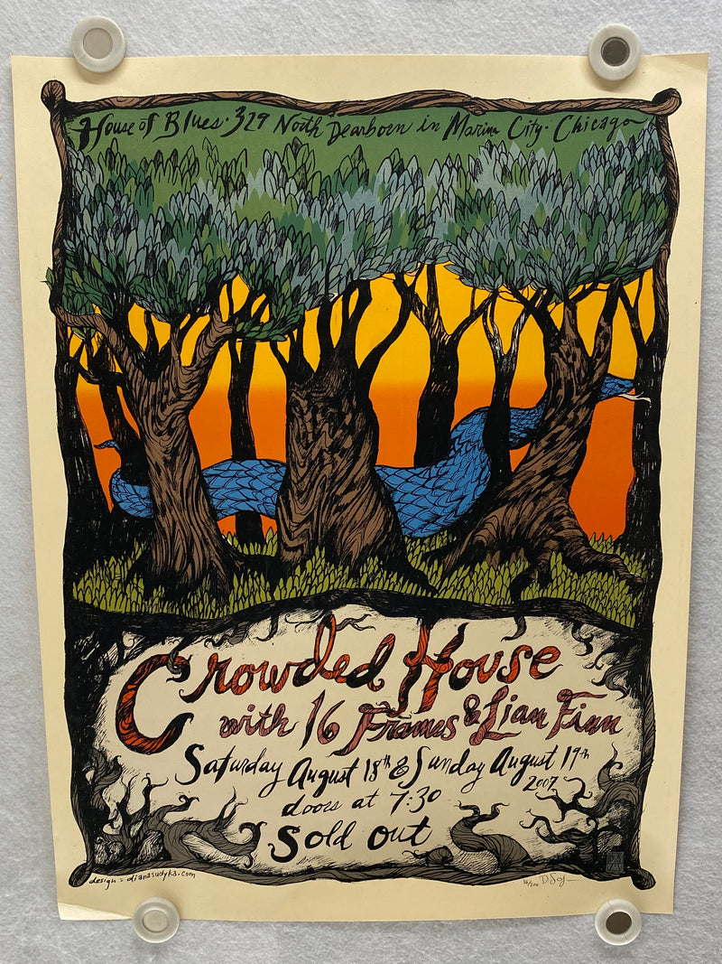 Crowded House House of Blues Chicago 2007 Signed Diana Sudyka 16/200 Poster   - TvMovieCards.com