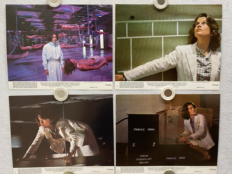 1978 Coma Lobby Card Set of 8 10 x 8 Michael Douglas, Rip Torn, Geneviève Bujold   - TvMovieCards.com