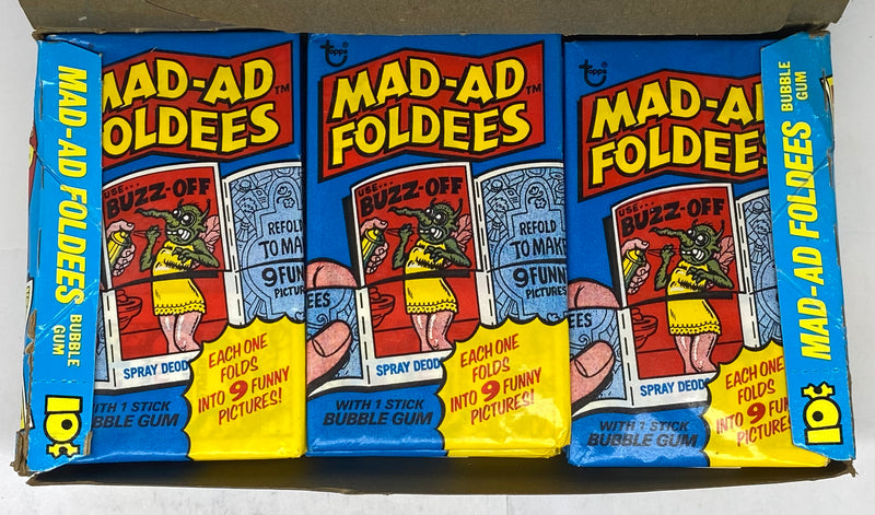 1976 Mad-Ad Foldees Vintage Trading Card Wax Box Topps Bubble Gum 36 Packs Full   - TvMovieCards.com