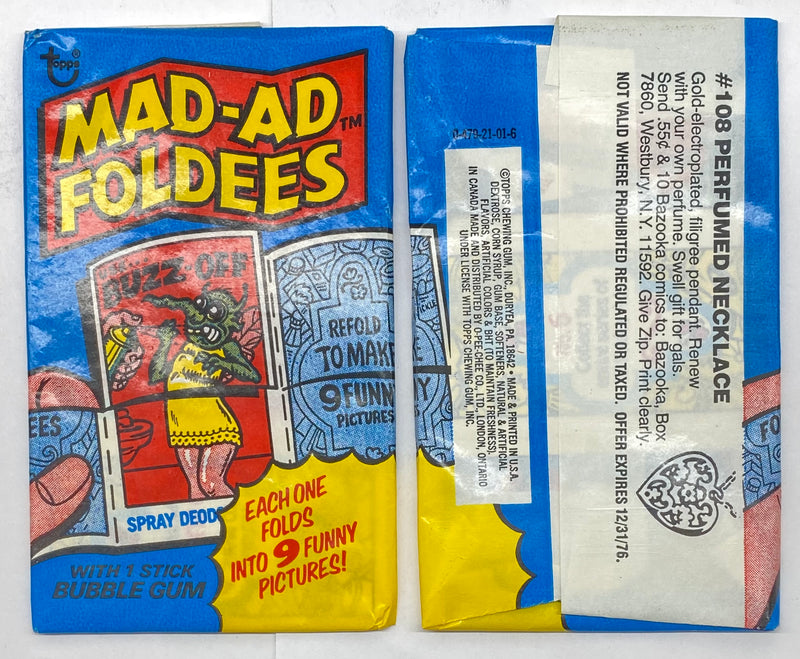 1976 Mad-Ad Foldees Vintage Trading Card Wax Box Topps Bubble Gum 36 Packs Full   - TvMovieCards.com