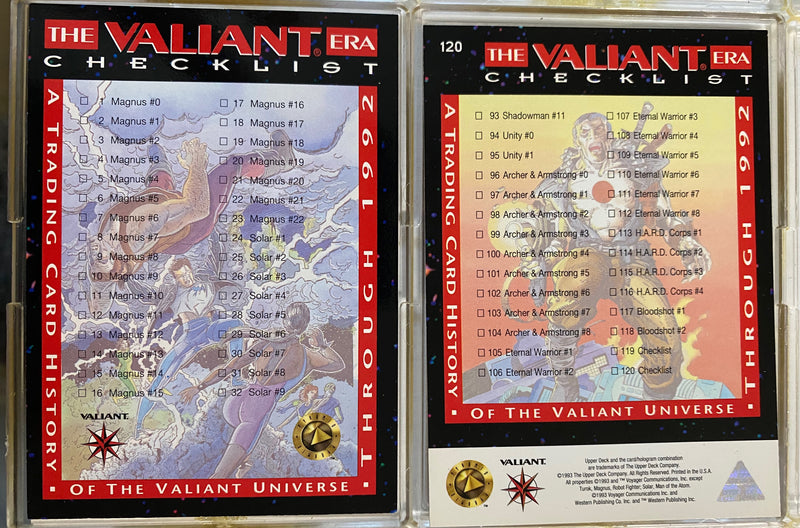 Valiant Era:  A History Base Card Set 120 Cards Upper Deck/Pyramid 1993   - TvMovieCards.com