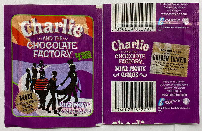 Charlie & Chocolate Factory Mini Movie Card 10 Sealed Packs of Cards, Inc 2005   - TvMovieCards.com