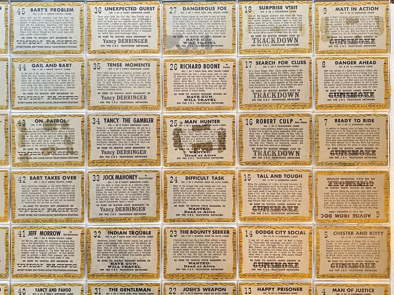 1958 TV Westerns Complete Vintage Trading Card Set (71) Topps   - TvMovieCards.com