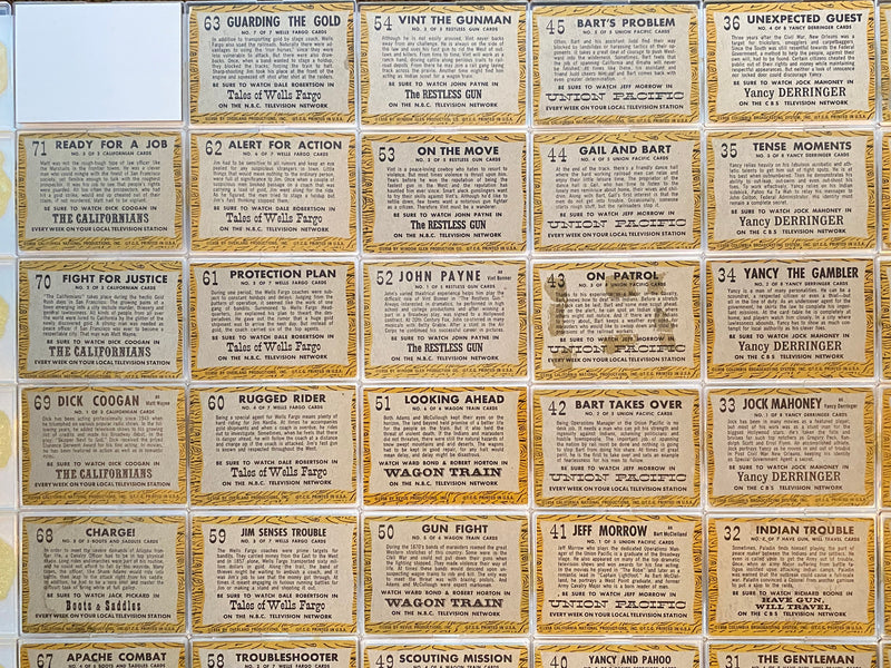 1958 TV Westerns Complete Vintage Trading Card Set (71) Topps   - TvMovieCards.com