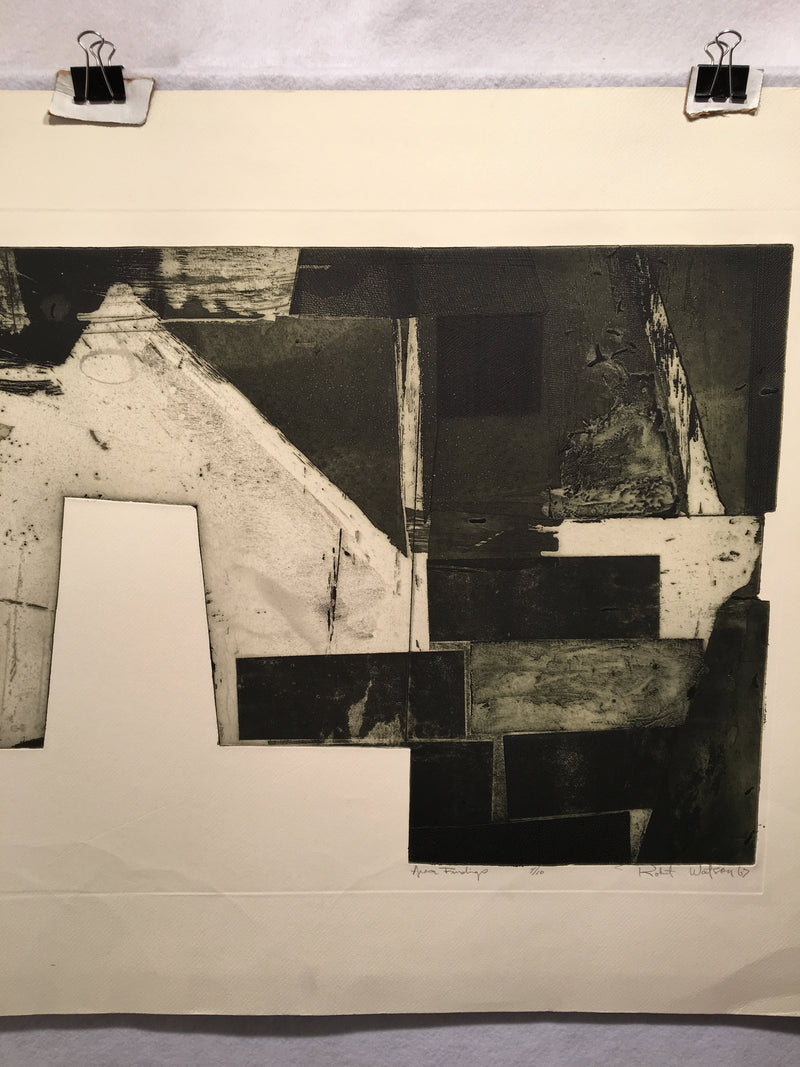 Robert Watson "Area Findings" 1967 Lithograph Signed Mid Century Art Print   - TvMovieCards.com