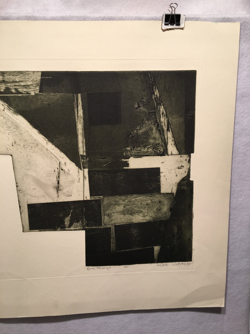 Robert Watson "Area Findings" 1967 Lithograph Signed Mid Century Art Print   - TvMovieCards.com