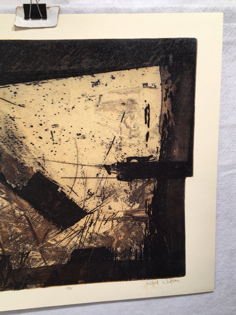 Robert Watson "Area Location" 1967 Lithograph Signed Mid Century Art Print   - TvMovieCards.com