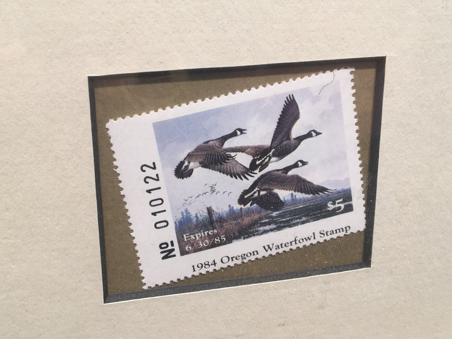 1984 Oregon Waterfowl Duck Stamp & Framed Print SIGNED Michael Sieves   - TvMovieCards.com