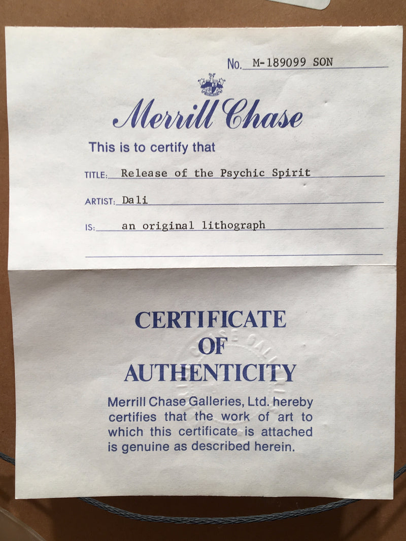 1978 Salvador Dali Release of the Psychic Spirit Lithograph   - TvMovieCards.com