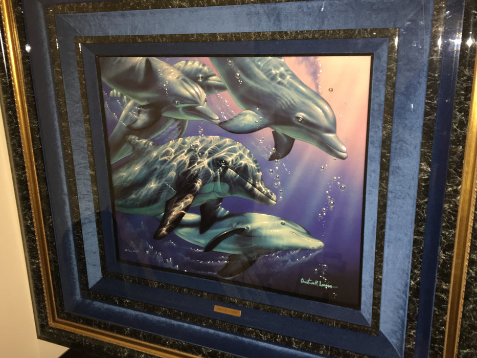 1992 Christian Riese Lassen "DOLPHIN QUEST II" Signed Lithograph Print   - TvMovieCards.com