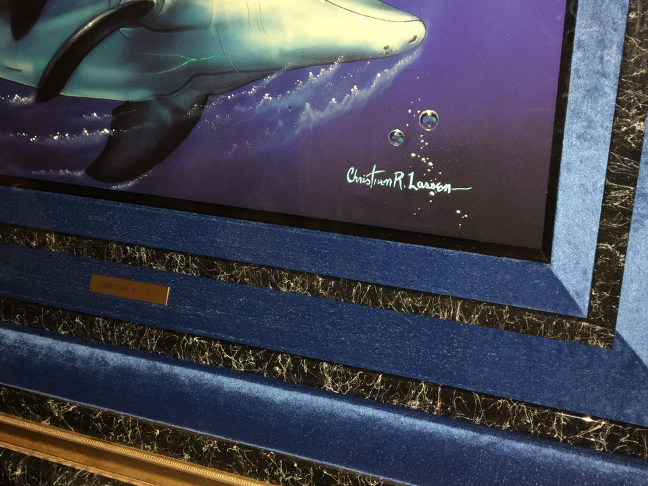 1992 Christian Riese Lassen "DOLPHIN QUEST II" Signed Lithograph Print   - TvMovieCards.com