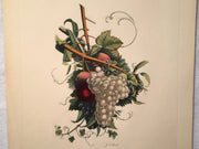 Jean Louis Prevost Hand Colored Print "Grapes and Peachs No. 8"   - TvMovieCards.com