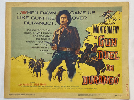 1957 Gun Duel in Durango #1 Lobby Card 11 x 14 George Montgomery Ann Robinson   - TvMovieCards.com