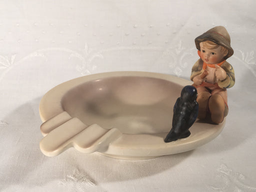 Goebel Hummel Figurine Hum 34 TMK-3 Singing Lesson Ashtray Boy with Black Bird   - TvMovieCards.com