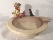 Goebel Hummel Figurine Hum 34 TMK-3 Singing Lesson Ashtray Boy with Black Bird   - TvMovieCards.com