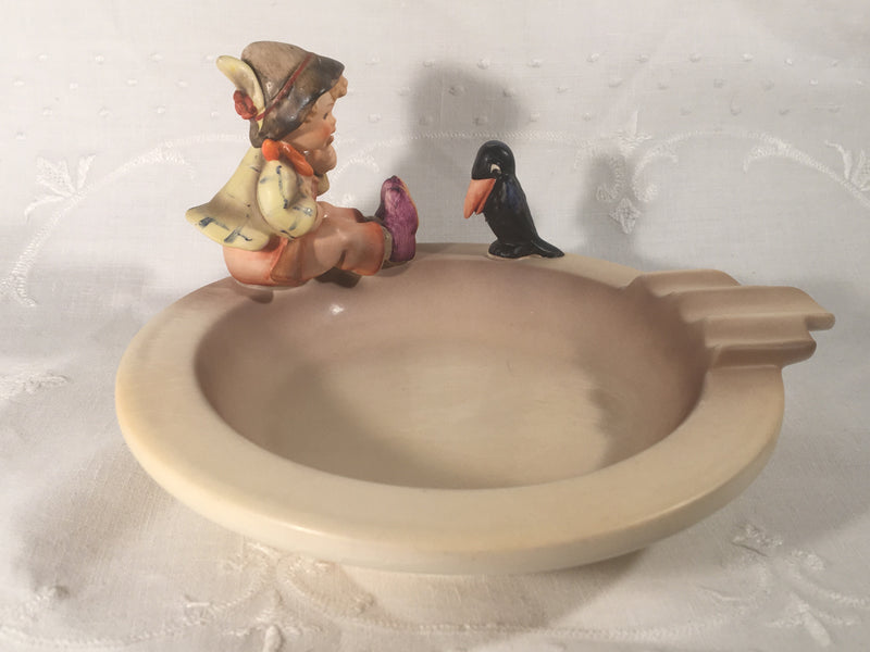 Goebel Hummel Figurine Hum 34 TMK-3 Singing Lesson Ashtray Boy with Black Bird   - TvMovieCards.com
