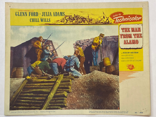 1953 The Man from the Alamo #5 Lobby Card 11 x 14 Glenn Ford Julie Adams   - TvMovieCards.com