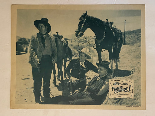 1937 Public Cowboy No. 1 Lobby Card 11x14 Gene Autry, Smiley Burnette, Ann Ruthe   - TvMovieCards.com