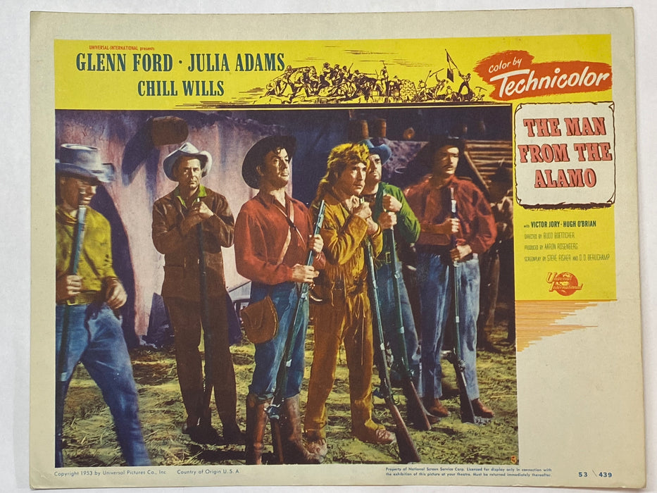 1953 The Man from the Alamo #8 Lobby Card 11 x 14 Glenn Ford Julie Adams   - TvMovieCards.com