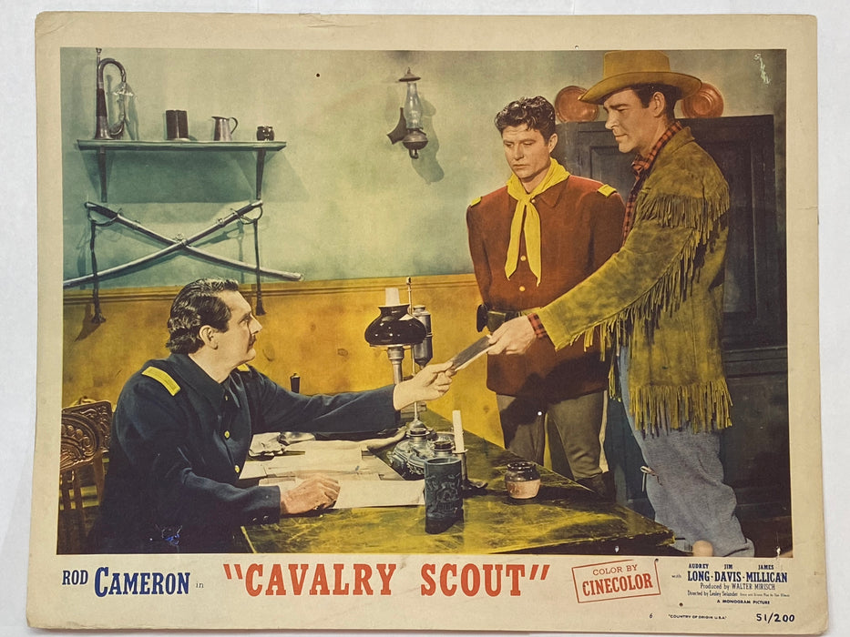 1951 Cavalry Scout #6 Lobby Card 11 x 14 Rod Cameron Audrey Long Jim Davis   - TvMovieCards.com