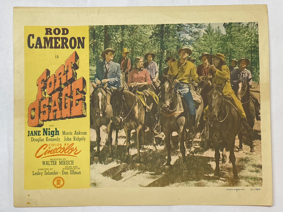 1952 Fort Osage Lobby Card  11 x 14 Rod Cameron, Jane Nigh, Morris Ankrum   - TvMovieCards.com