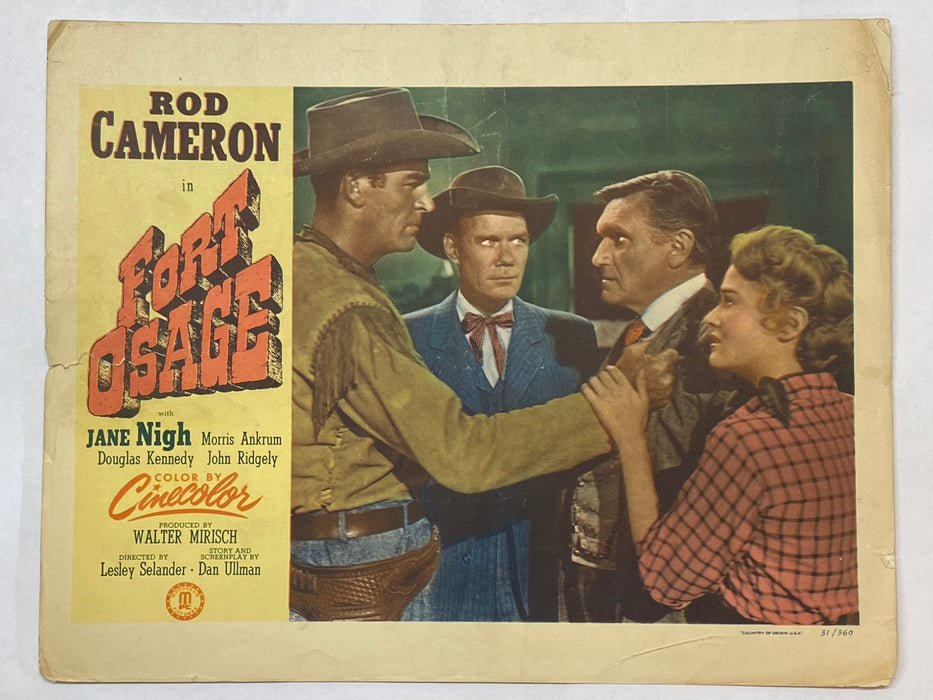 1952 Fort Osage Lobby Card 11 x 14 Rod Cameron, Jane Nigh, Morris Ankrum   - TvMovieCards.com