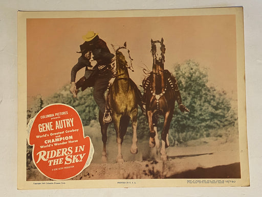 1949 Riders in the Sky Lobby Card 11 x 14  Gene Autry, Champion, Gloria Henry   - TvMovieCards.com