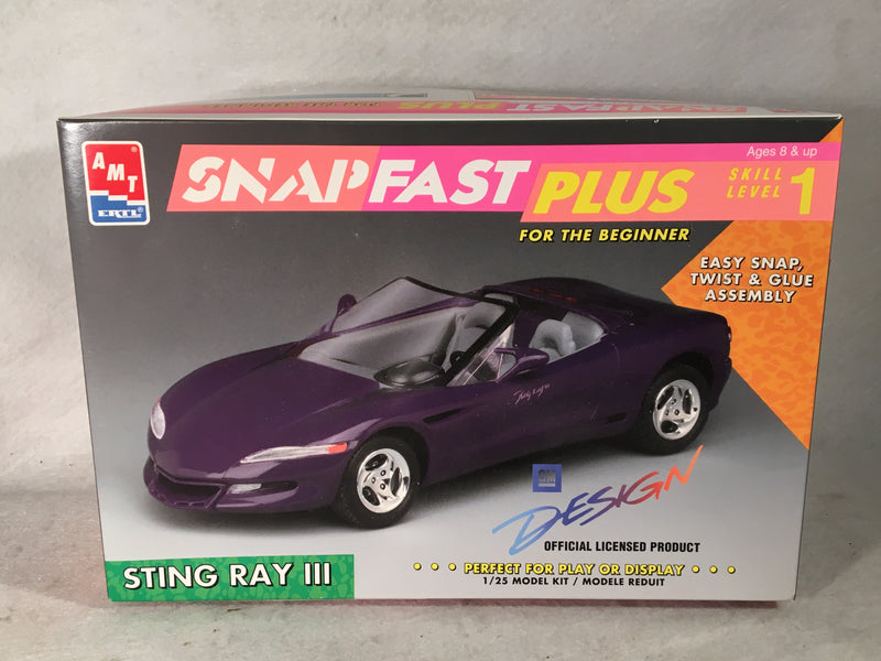 Amt / Ertl 1/25 Chevrolet Corvette Sting Ray III Snap Fast Model 8309   - TvMovieCards.com
