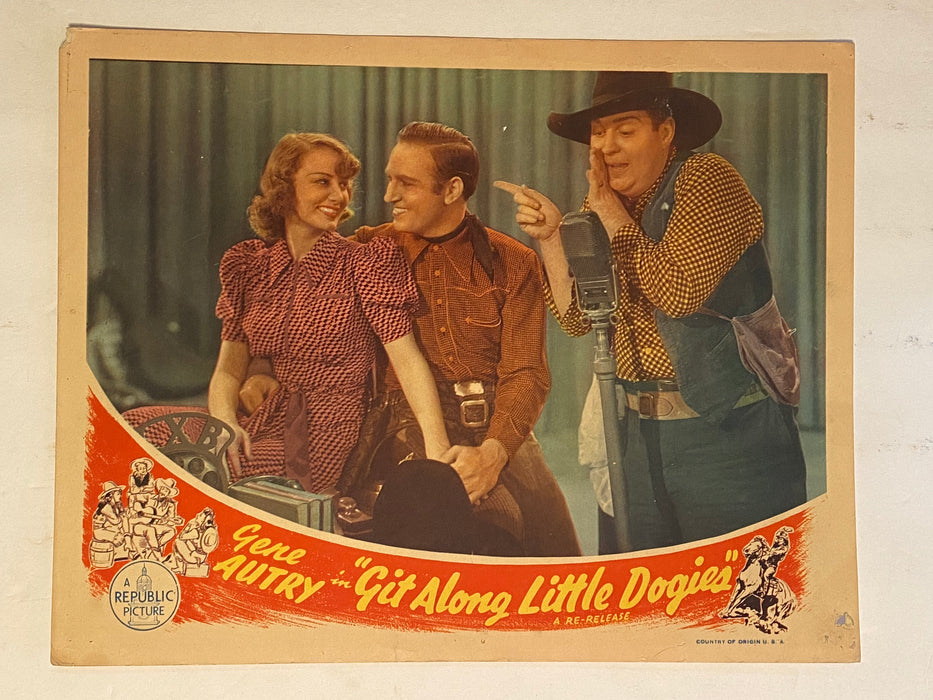 1944-R Git Along Little Dogies 11 x 14 Lobby Card Gene Autry, Smiley Burnette   - TvMovieCards.com